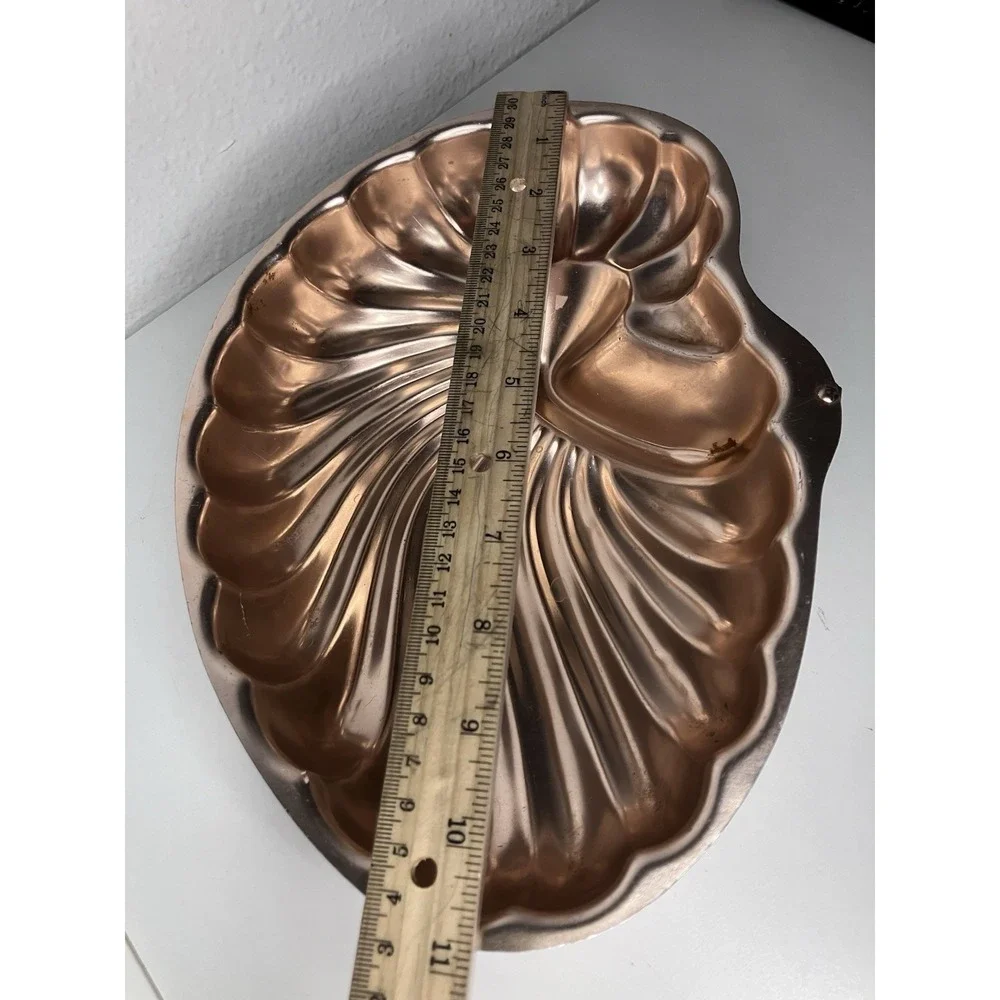 Vintage Sea Shell Copper Jello Mold Cake Pan Kitchen Wall Hanging Decor 6 cups